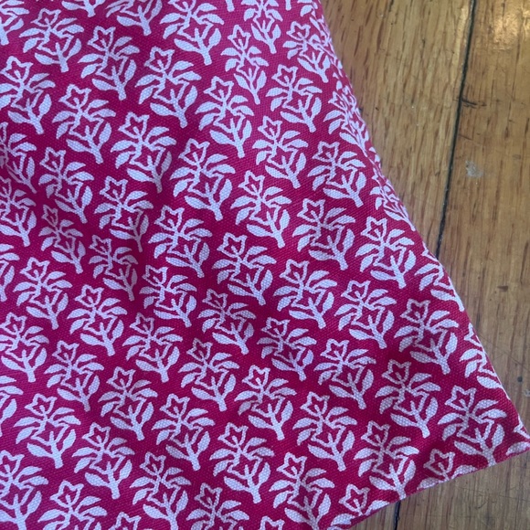 Madewell Size 0 Red White Floral Pleated Shorts Spring Linen Cotton Women’s - Picture 2 of 6